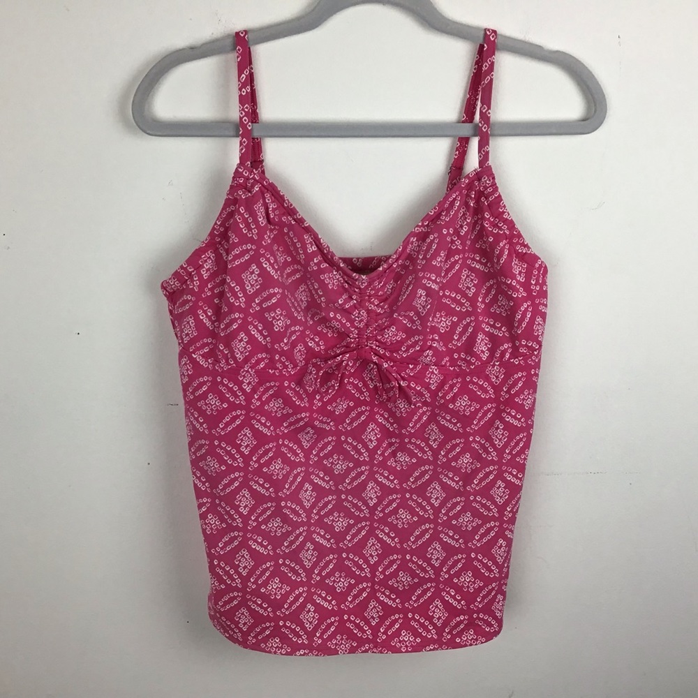 Lands' End Pink Patterned Swim Top